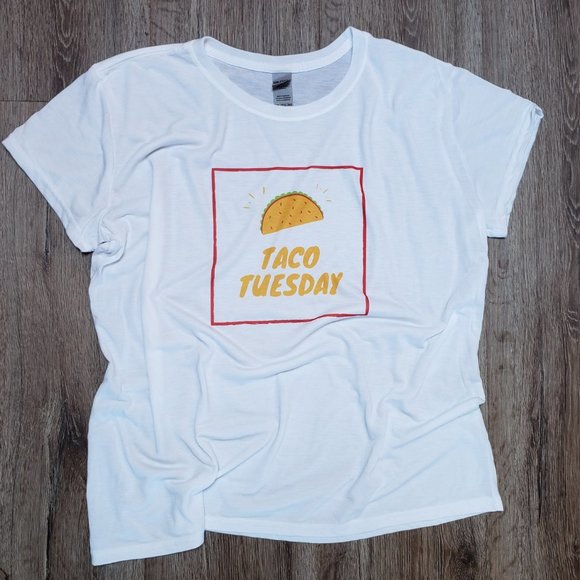 Taco Tuesday Women's White Short Sleeve T-Shirt - Picture 3 of 4